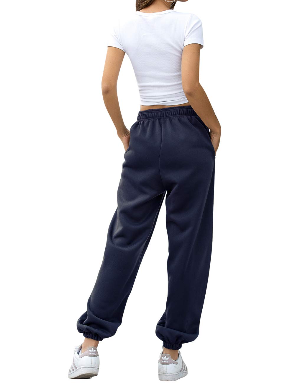 Women's High Waisted Sweatpants Workout Active Joggers Pants Baggy Lounge Bottoms