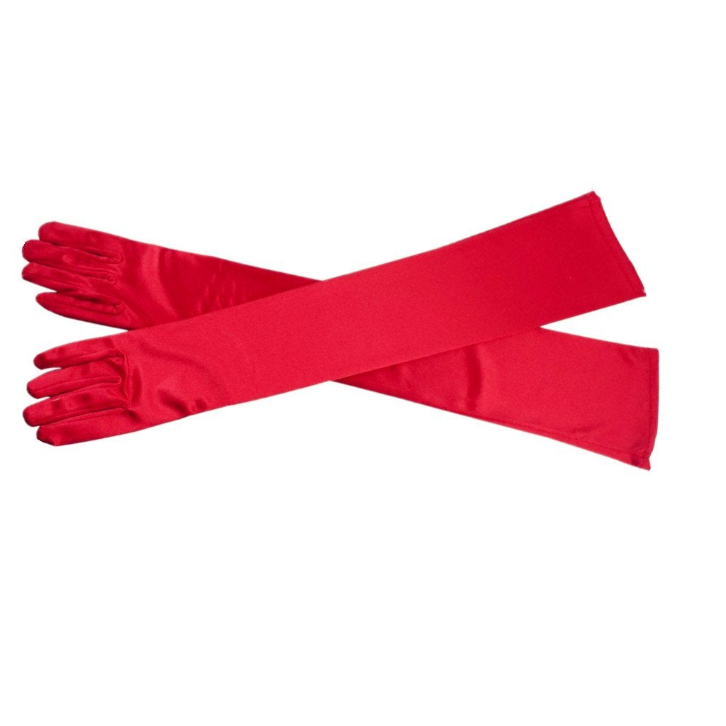 Women's Party Mittens - 21" Satin Finger Gloves