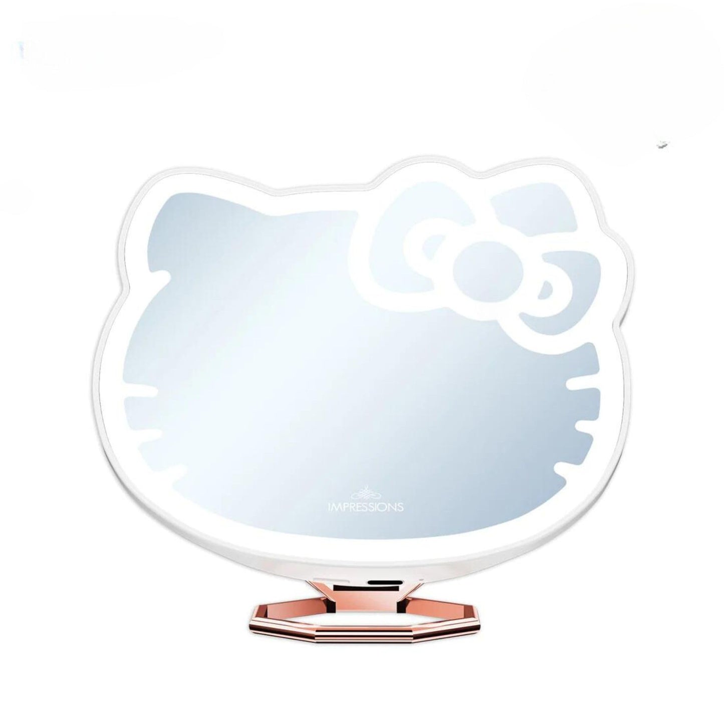 Vanity Hello Kitty 3X Magnifying Pocket Mirror with Stand, Adjustable Brightness Daylight LED Lighted Compact Makeup Mirror