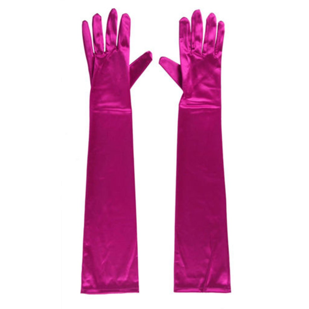 Women's Party Mittens - 21" Satin Finger Gloves