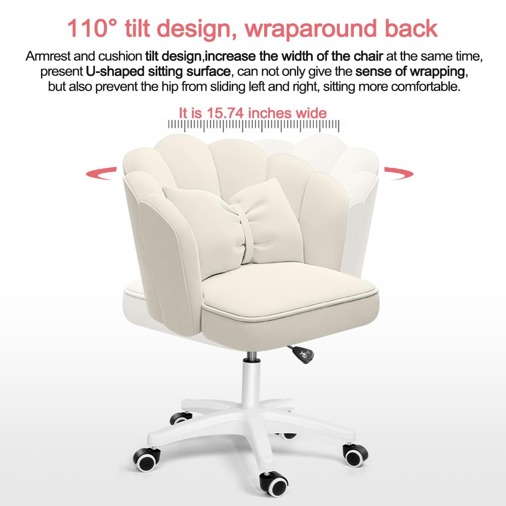 Cute Petal Desk Chair, Modern Fabric Home Butterfly Height Adjustable Chair