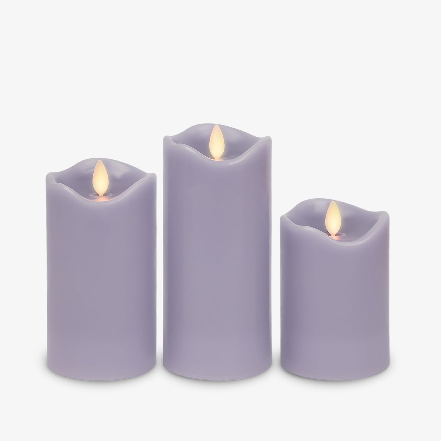 Flameless LED Flickering Battery Candle Moving Flame Pillar, Melted Edge, Real Wax Smooth Finish