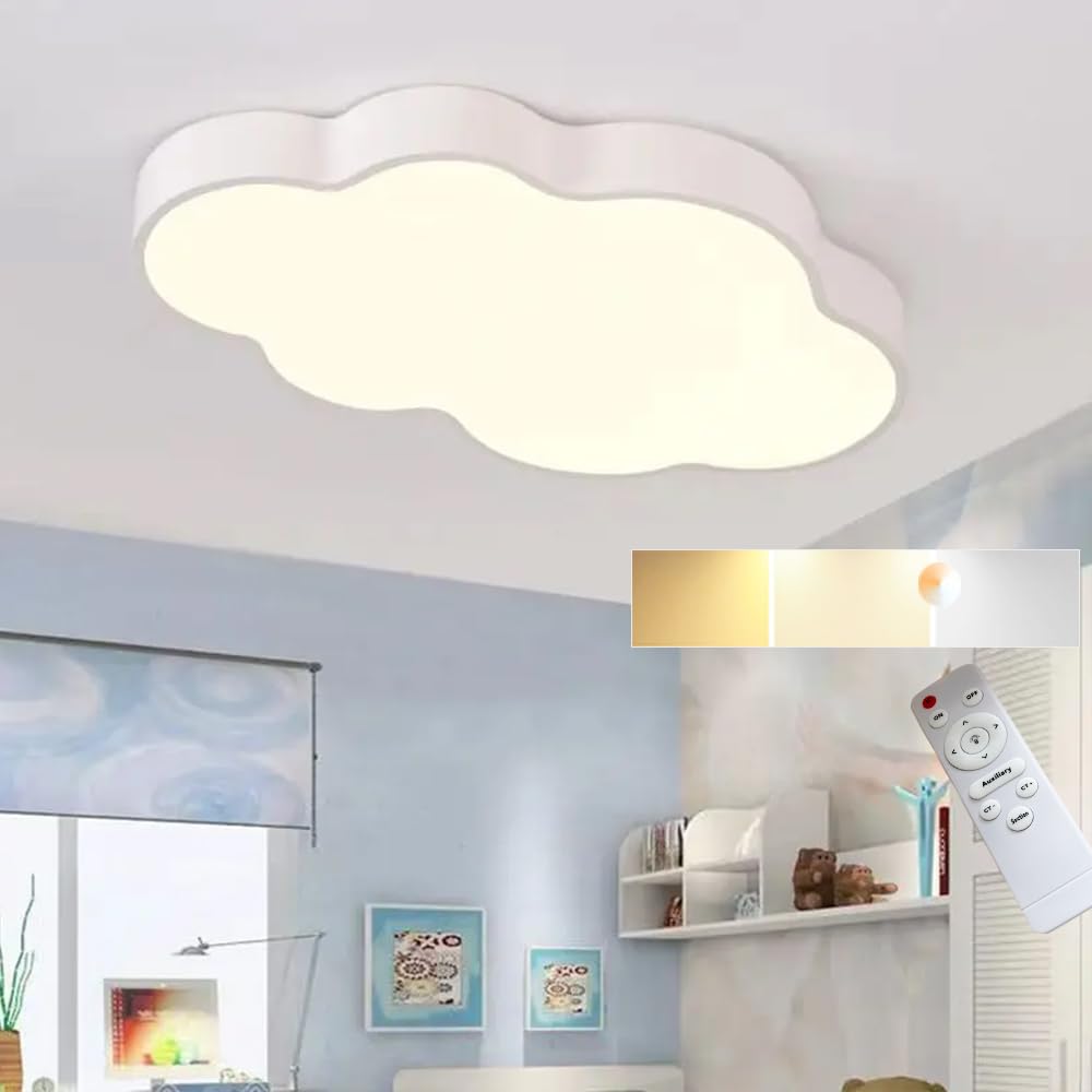 Cloud Ceiling Light - Close to Ceiling Light Fixtures with Remote Led Ceiling Lamp