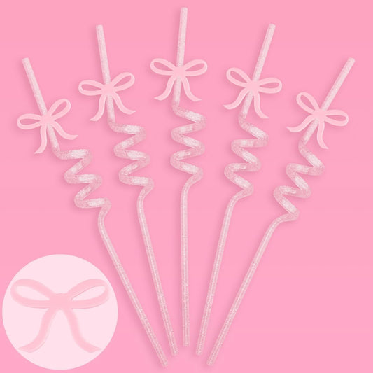 Reusable Bow Glitter Straw | Set 12 pc