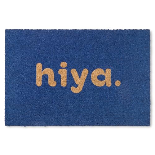 Hiya Painted Welcome Door Mat - Heavyweight Non-Slip Mat, 24"x36"