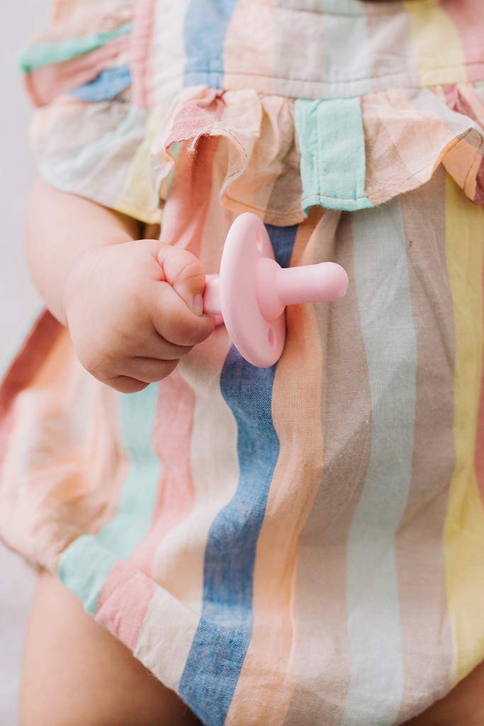 Silicone Pacifiers for Newborn - Sweetie Soother Pacifiers Feature Collapsible Handle & Two Air Holes for Added Safety