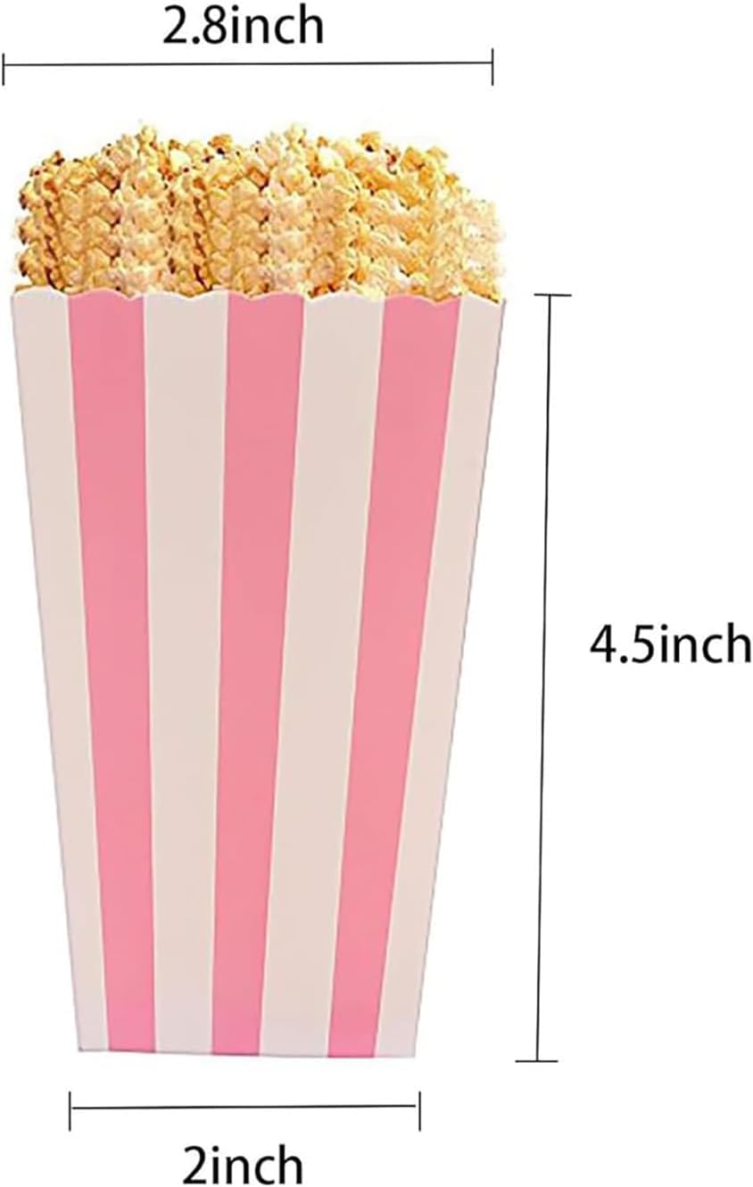 Striped Paper Popcorn Boxes for Party