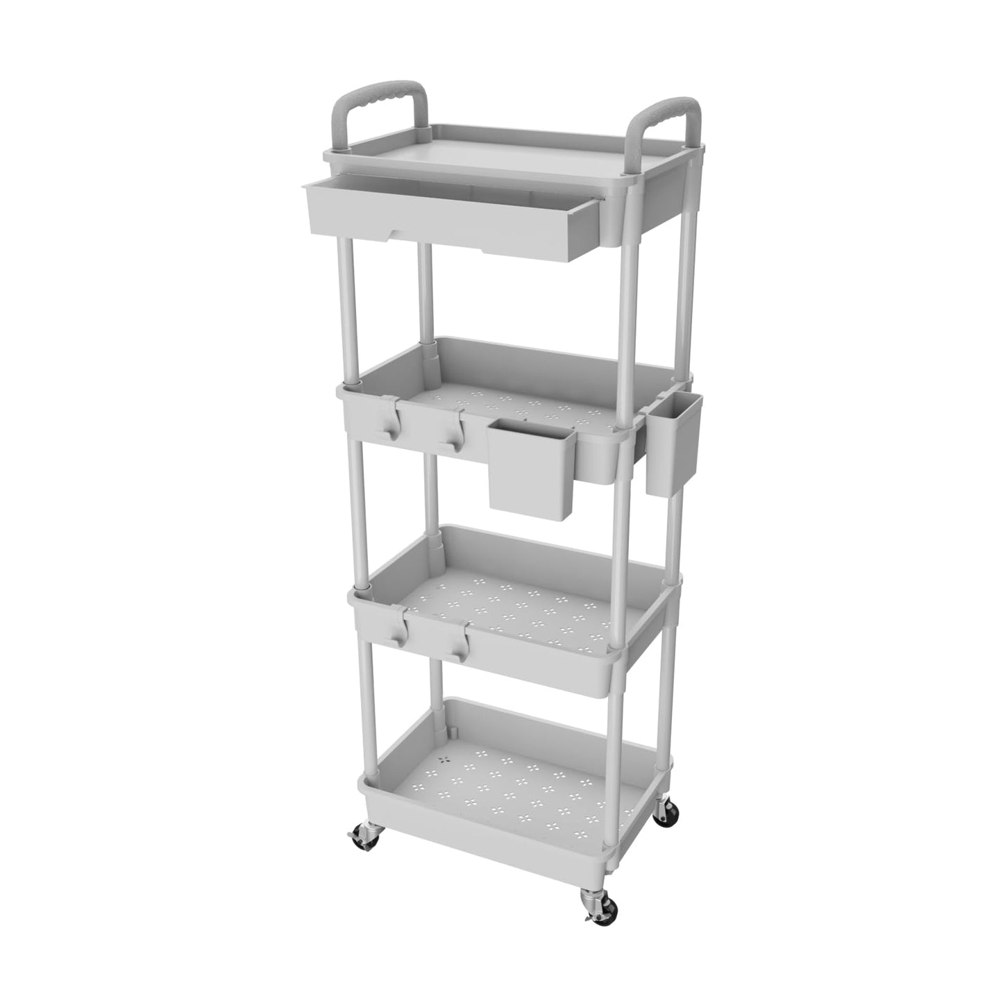 Rolling Utility Cart with Drawer,Storage Cart with Iron Wheels