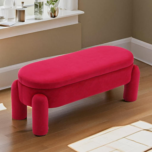 Velvet Upholstered Storage Bench – 45" Wide Entryway & Bedroom Ottoman with Solid Wood Frame, Modern Shoe Bench for Living Room & Bedside