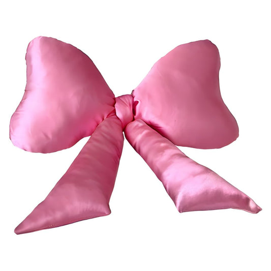 Coquette Big Bow Throw Pillow - Silky Satin Decor