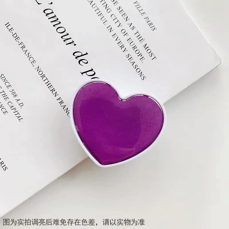 Cute Solid Color Heart Shape Collapsible Mobile Phone Grip Stand Holder for Smartphone Tablet Cell Phone Accessory