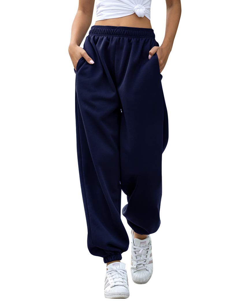 Women's High Waisted Sweatpants Workout Active Joggers Pants Baggy Lounge Bottoms