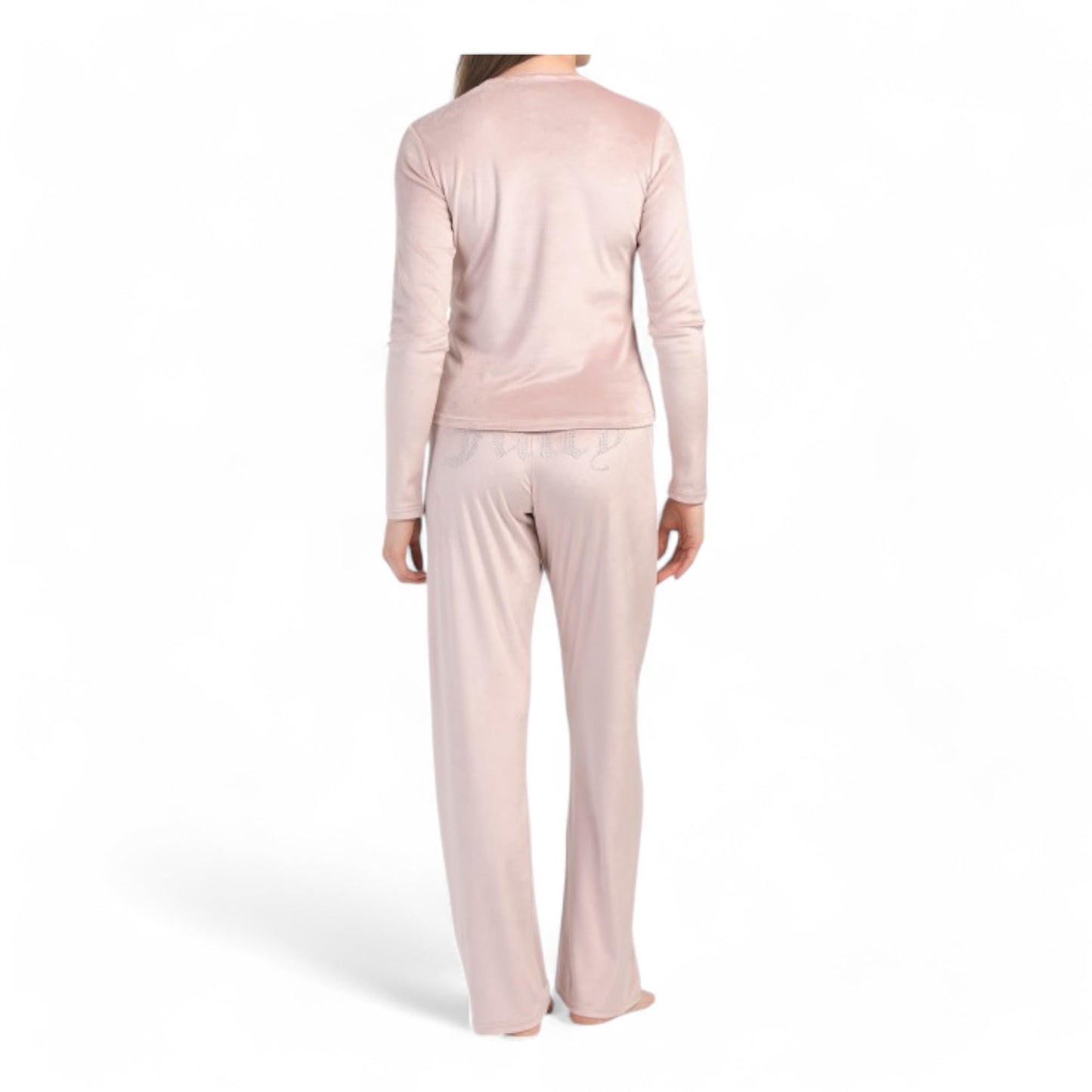 Juicy Couture Women’s Velvet Fleece Pajama Set with Long Sleeve Top and Pants