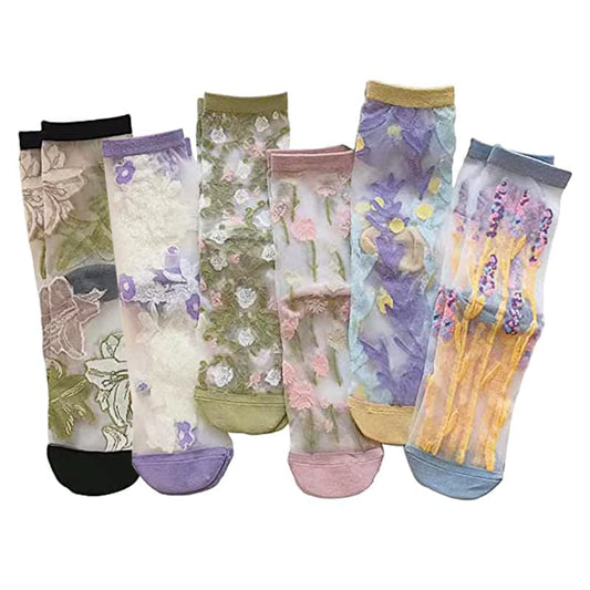 Coquette Aesthetic Socks Sheer Socks Mesh Socks 7 Pairs