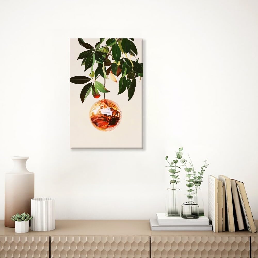 Disco Ball Fruits Canvas Print – Trendy Glam Wall Art