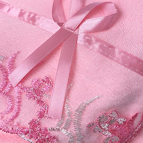 Pink Lace Bath Towels, Velet Ultra Soft & Absorbent Bath Towel and Hand Towels Set for Bathroom