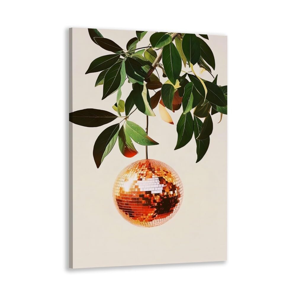 Disco Ball Fruits Canvas Print – Trendy Glam Wall Art