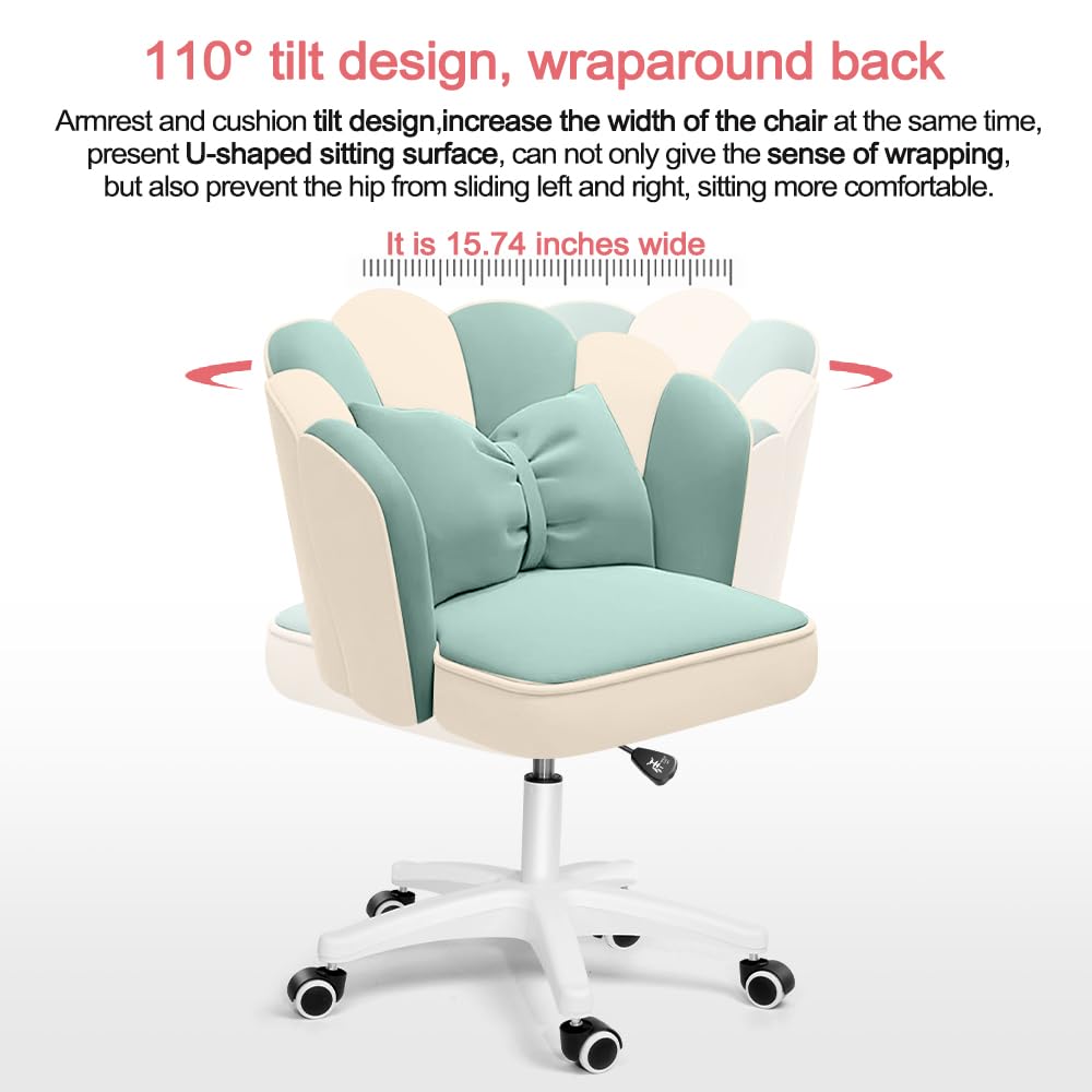 Cute Petal Desk Chair, Modern Fabric Home Butterfly Height Adjustable Chair