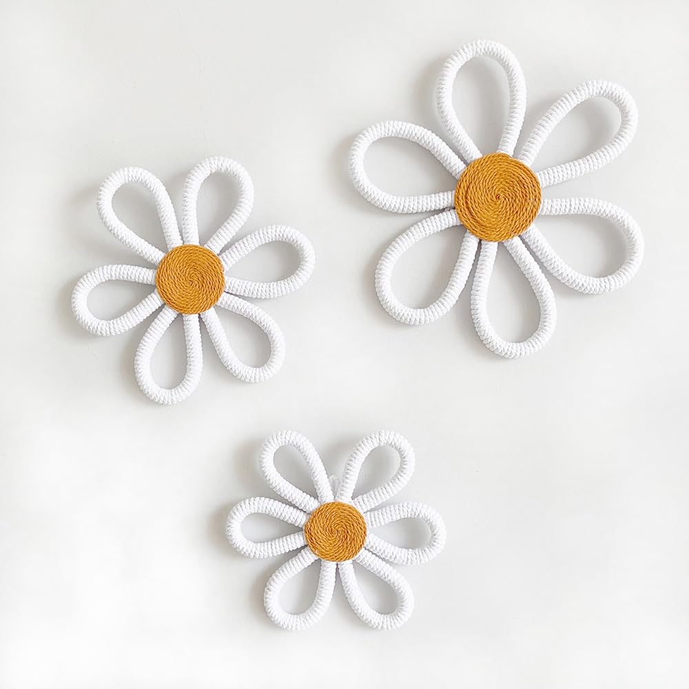 Daisy Flower Butterfly Wall Hanging Pendant 3 PCS