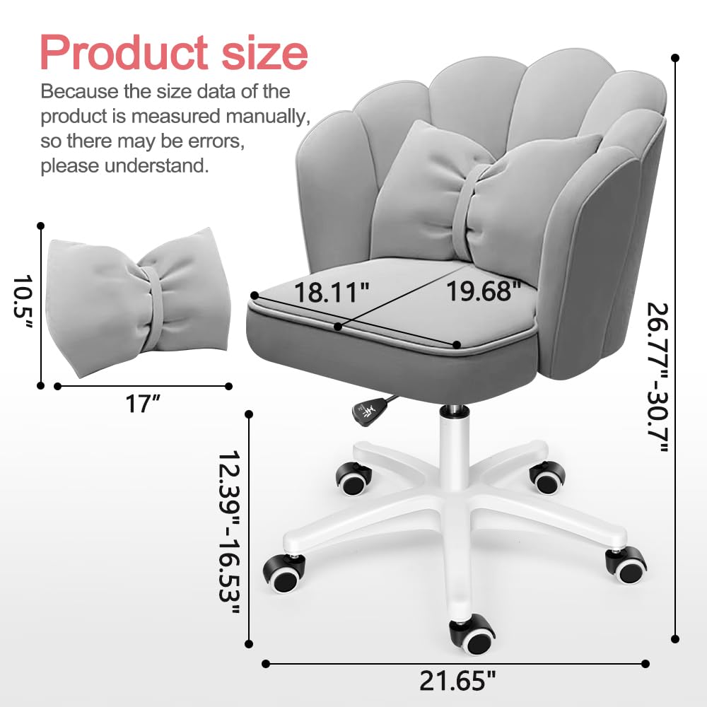 Cute Petal Desk Chair, Modern Fabric Home Butterfly Height Adjustable Chair