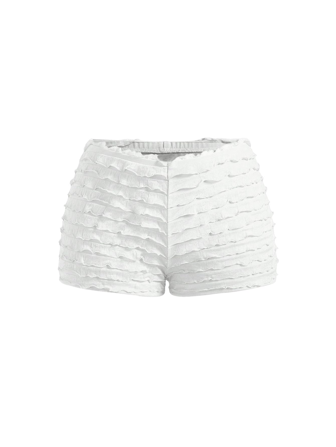 Women's Ruffle Shorts Cute Bloomers Low Rise Sexy Y2k Booty Shorts Mini Shorts