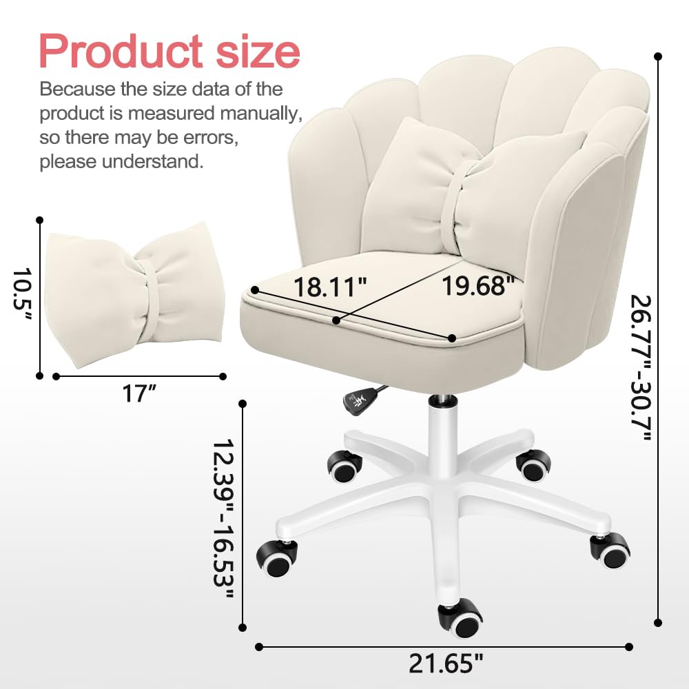 Cute Petal Desk Chair, Modern Fabric Home Butterfly Height Adjustable Chair