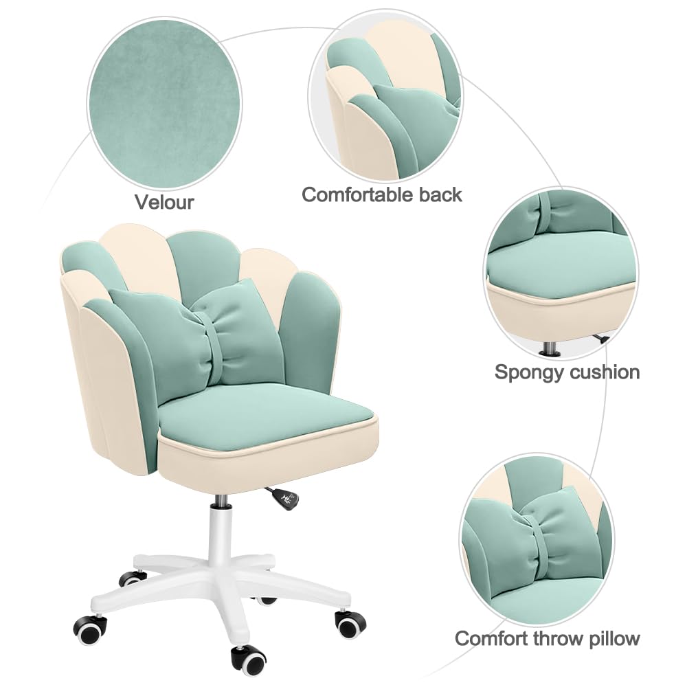 Cute Petal Desk Chair, Modern Fabric Home Butterfly Height Adjustable Chair