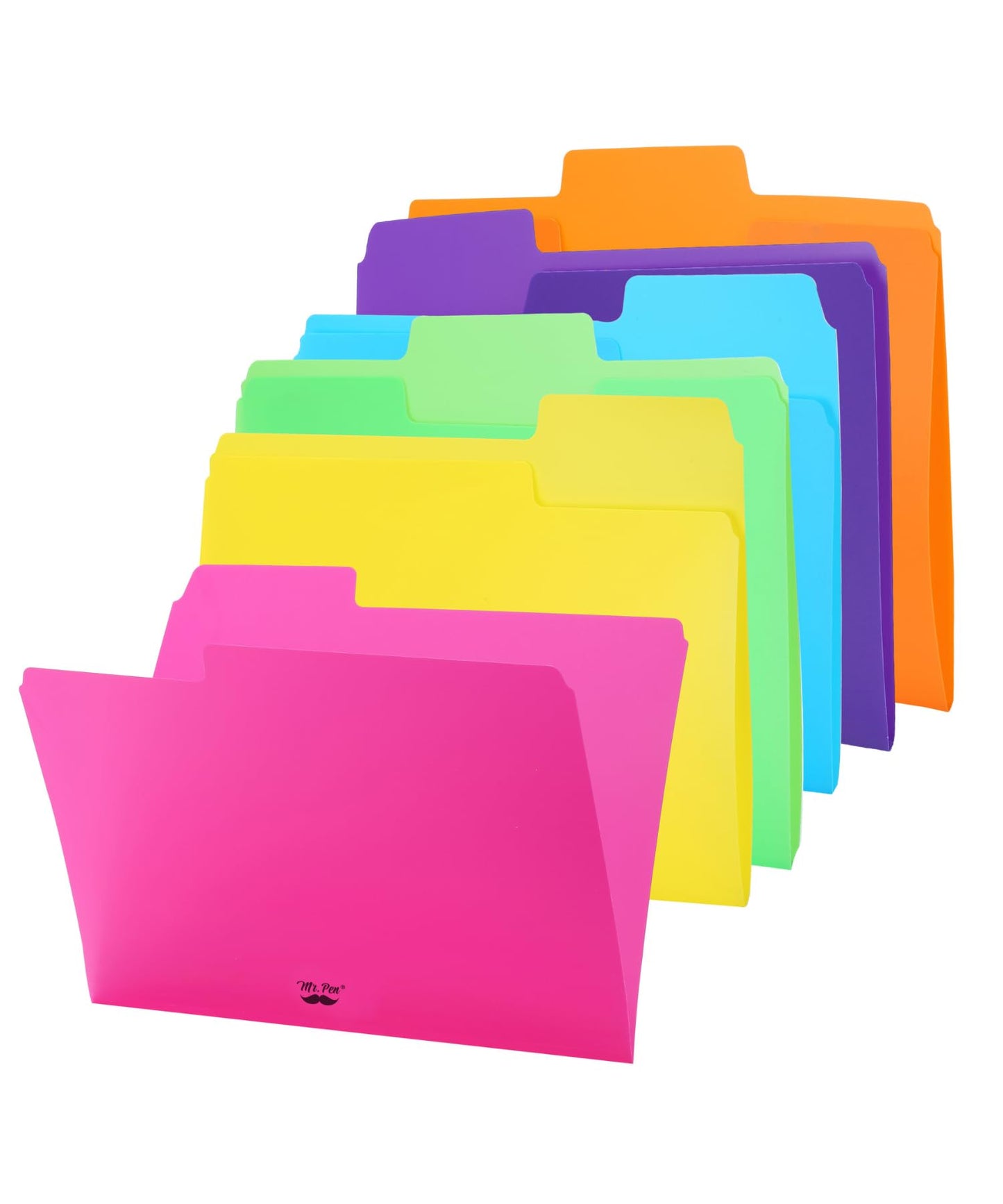 Pastel Colored Poly File Folders, 1/3 Cut Tab, 6 Pack, Letter Size, File Folders