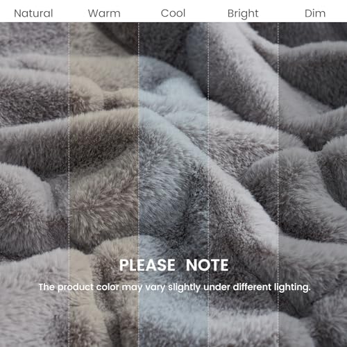 Cozy Bliss Faux Fur Throw Blanket Cozy Warm Plush Striped