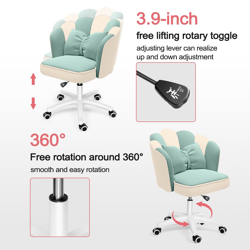 Cute Petal Desk Chair, Modern Fabric Home Butterfly Height Adjustable Chair