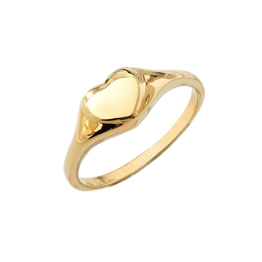 Plated 14K Sterling Silver Round Signet Ring