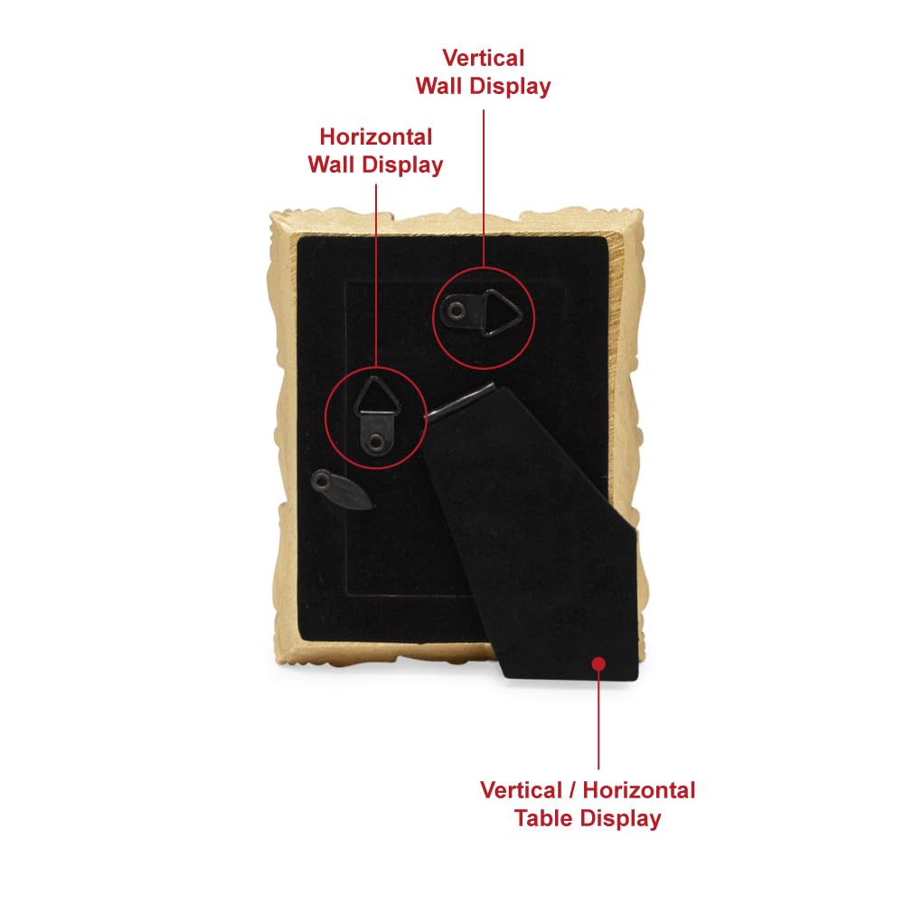 Laura Ashley 2x3 Ornate Resin Picture Frame – Handcrafted Floral Design with Easel for Tabletop and Wall Display