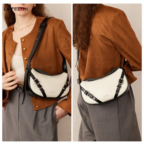 Small Shoulder Purse Leather Crossbody Bag - Adjustable Straps