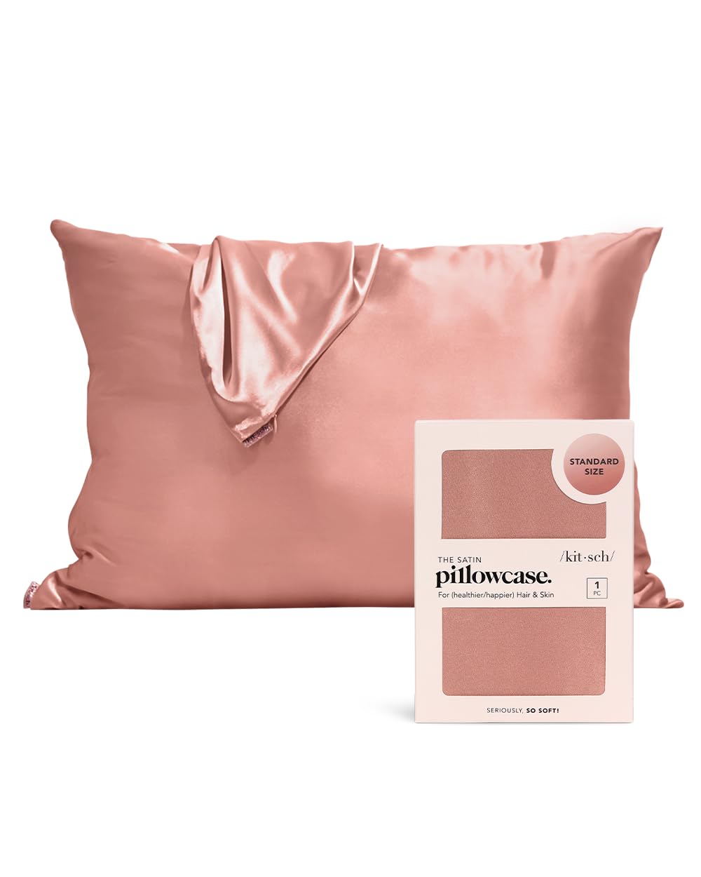 Satin Pillowcase with Zipper Standard Size 19"x26"