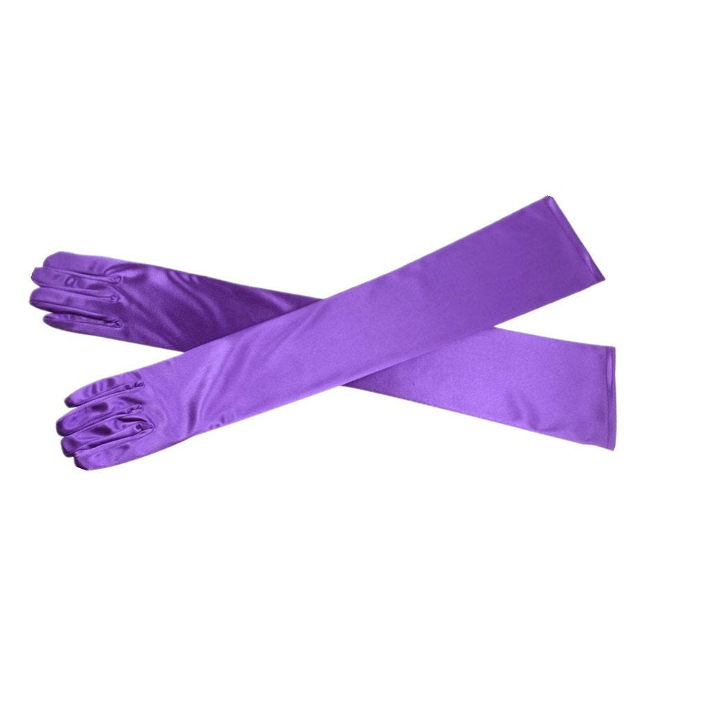 Women's Party Mittens - 21" Satin Finger Gloves