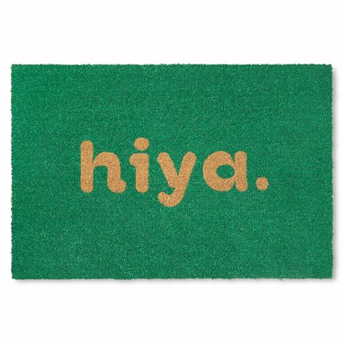 Hiya Painted Welcome Door Mat - Heavyweight Non-Slip Mat, 24"x36"