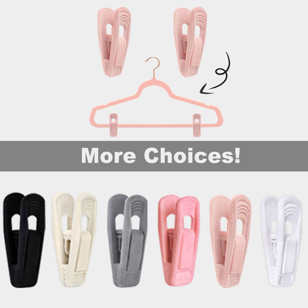 Light Velvet Hangers Clips 20 PCS, Non-Slip Velvet Clip