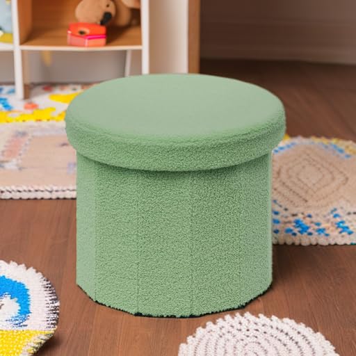 Flower-Shaped Storage Ottoman – Boucle Footstool & Seat for Living Room & Dorm