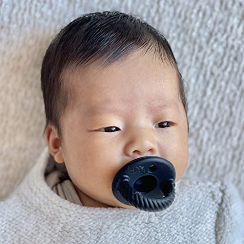 Silicone Pacifiers for Newborn - Sweetie Soother Pacifiers Feature Collapsible Handle & Two Air Holes for Added Safety