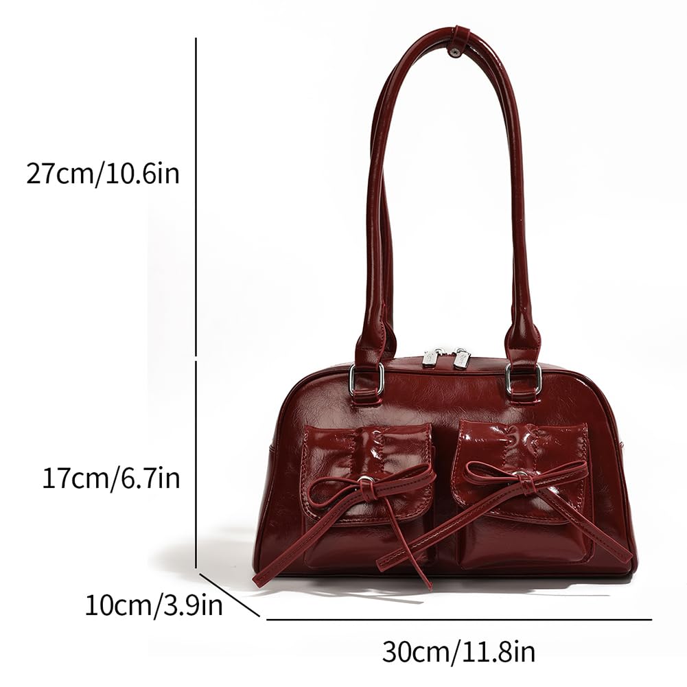 Trendy Coquette Leather Hobo Shoulder Bag for Women