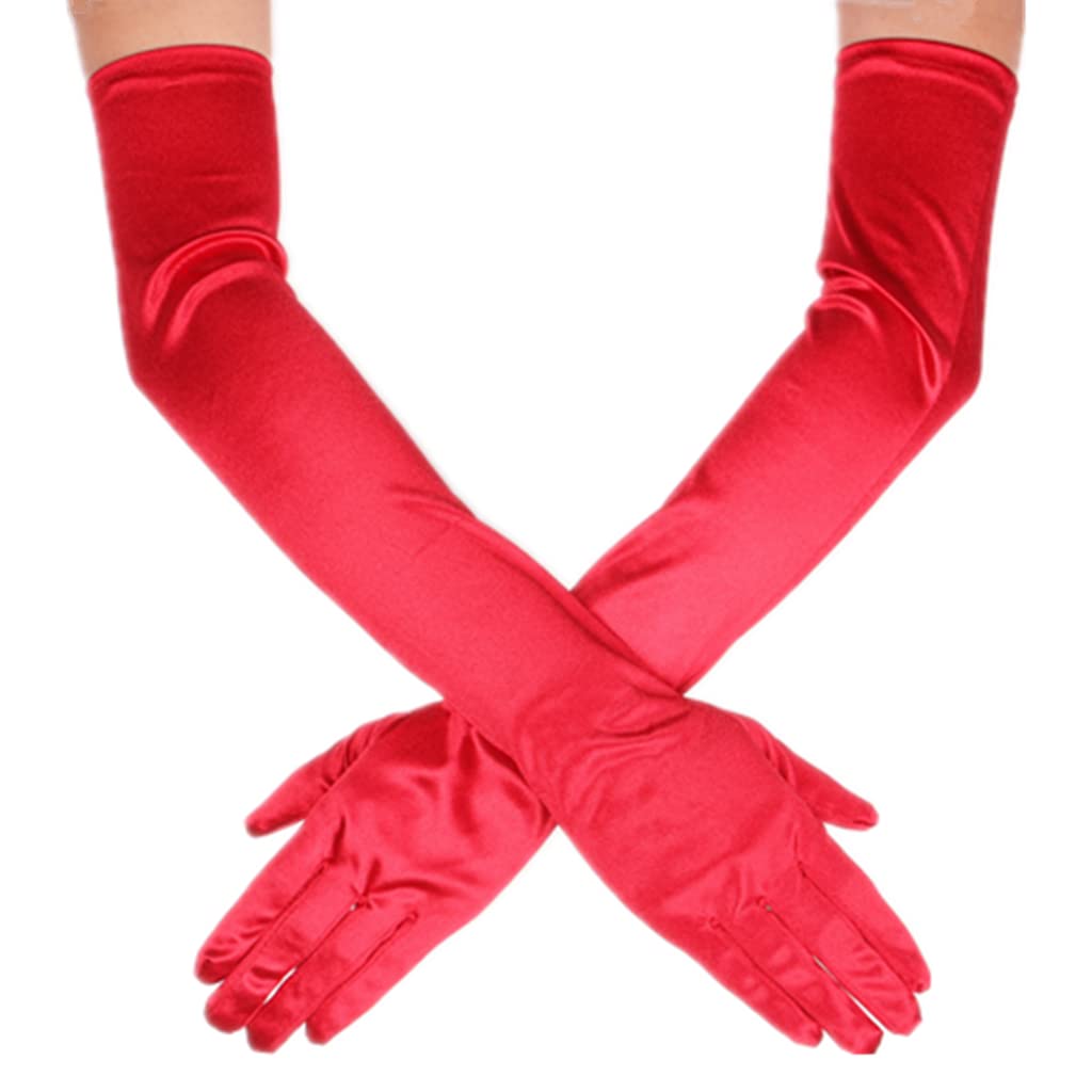 Women's Party Mittens - 21" Satin Finger Gloves