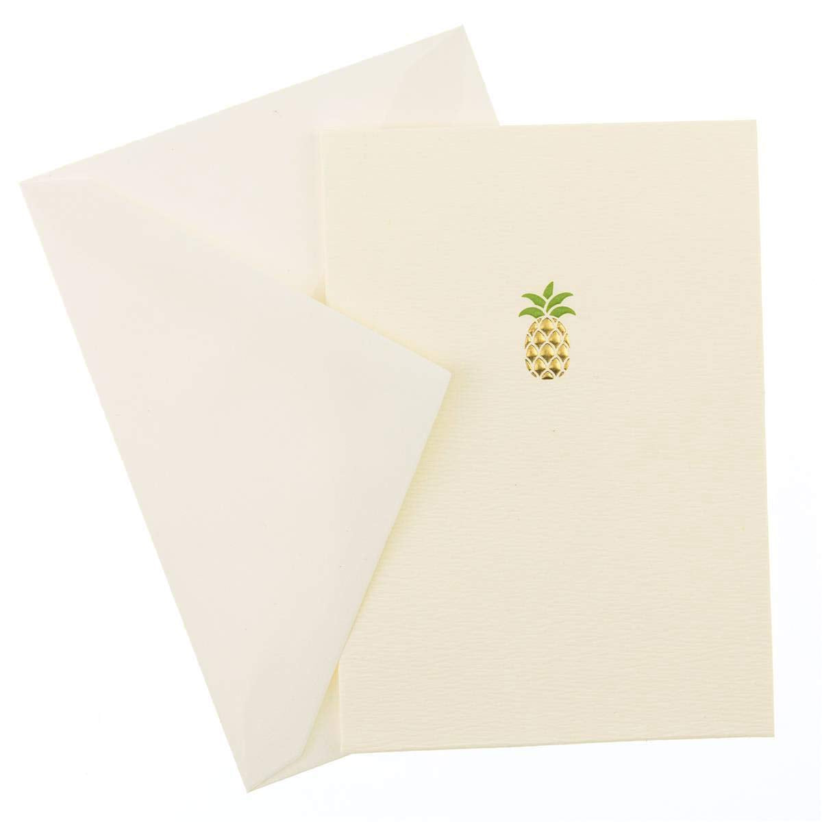 Graphique Smiley Face Notecards – 10 Gold Foil Emoji Cards with Envelopes (3.25" x 4.75")