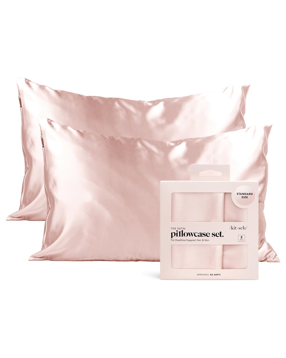 Satin Pillowcase with Zipper Standard Size 19"x26"