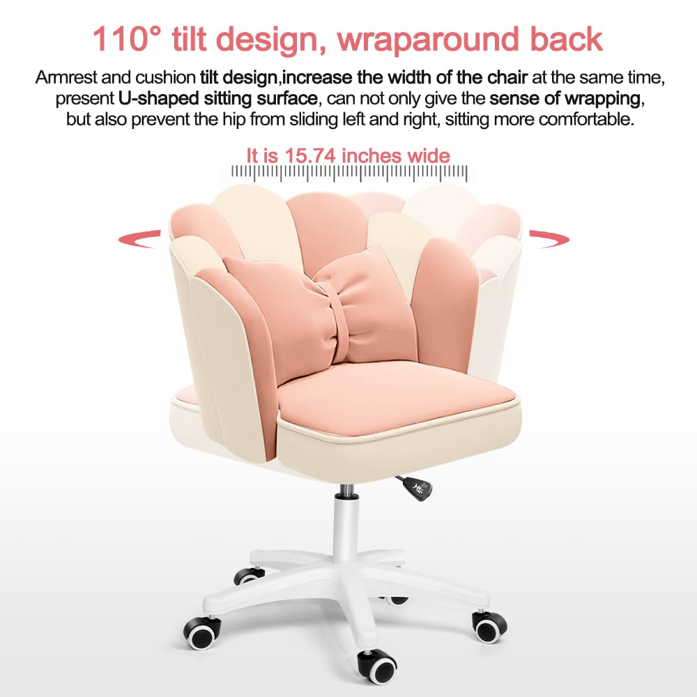 Cute Petal Desk Chair, Modern Fabric Home Butterfly Height Adjustable Chair