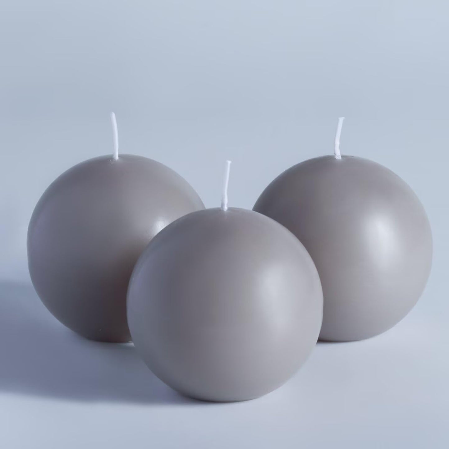 Hand-Poured, 3 Inch Round Ball Candles - Set of 3, Dripless, Unscented, Smokeless