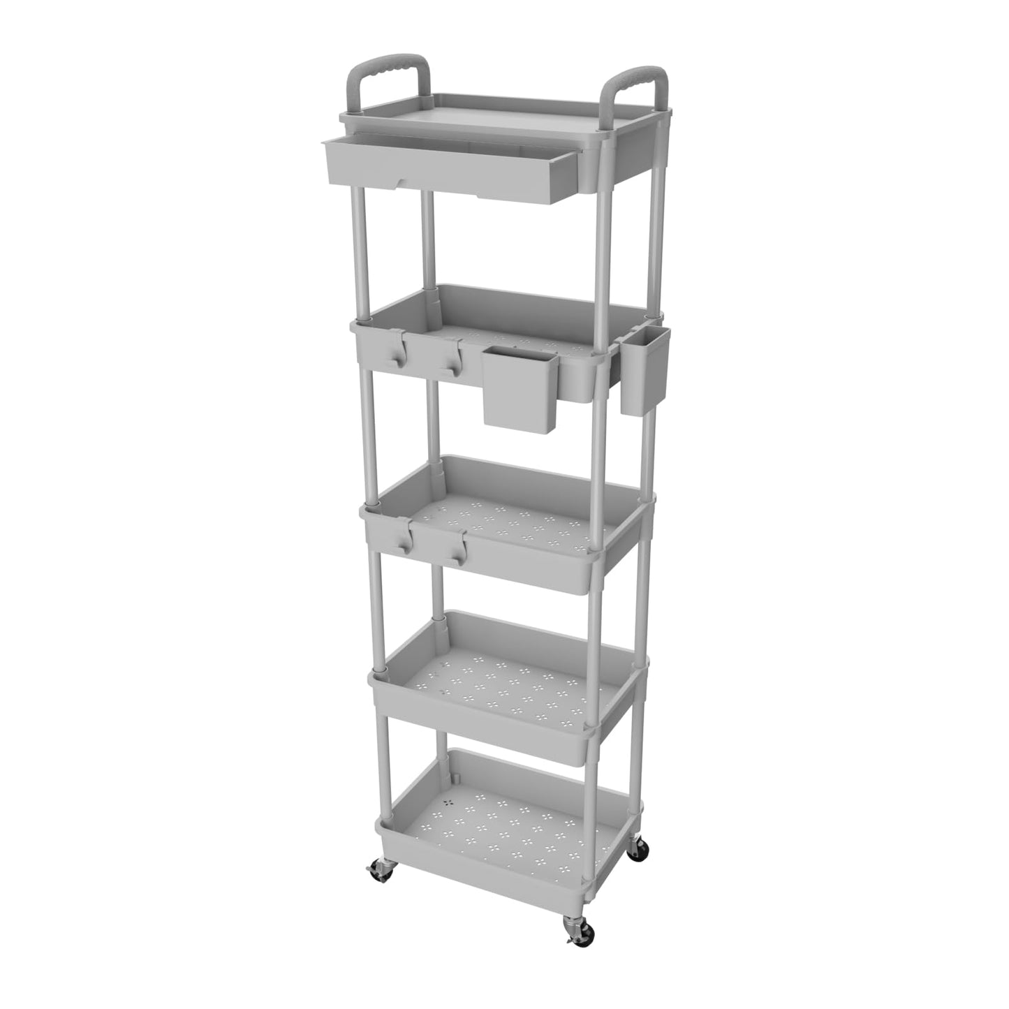 Rolling Utility Cart with Drawer,Storage Cart with Iron Wheels