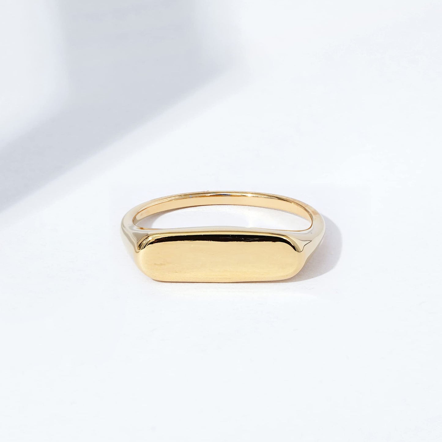 Plated 14K Sterling Silver Round Signet Ring