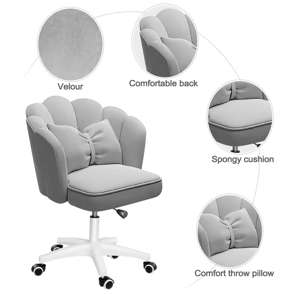 Cute Petal Desk Chair, Modern Fabric Home Butterfly Height Adjustable Chair