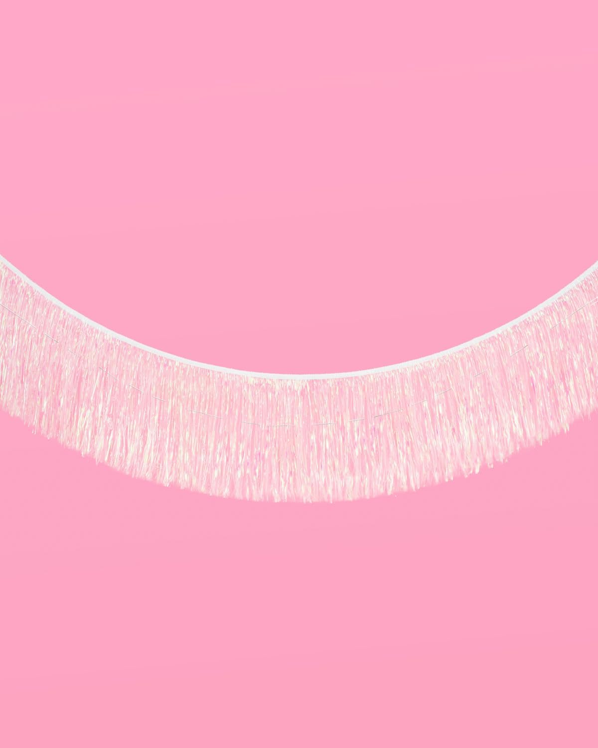 White Iridescent Fringe Banner - 5 Ft