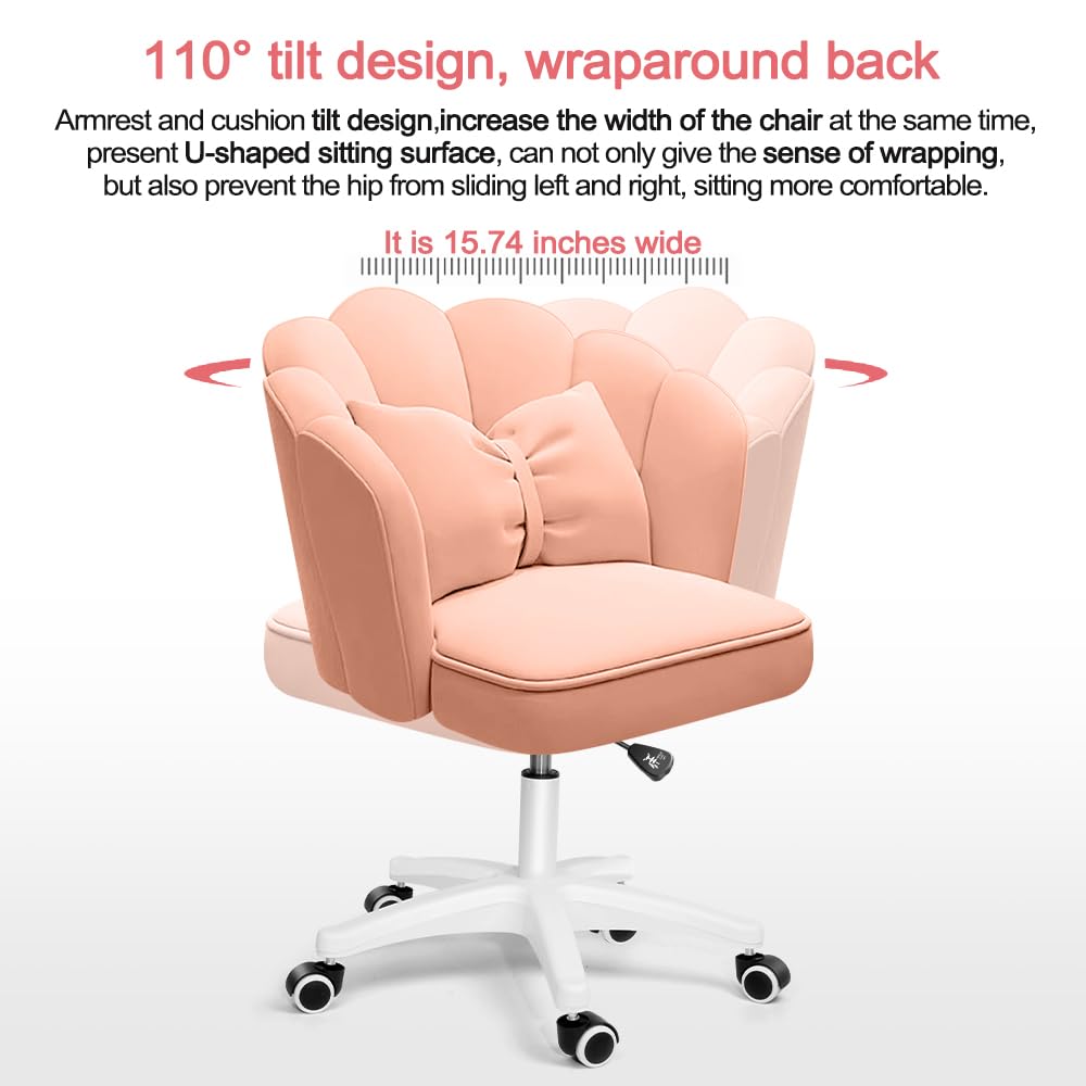 Cute Petal Desk Chair, Modern Fabric Home Butterfly Height Adjustable Chair